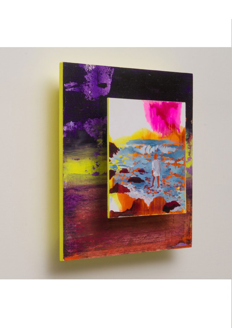 untitled n.2 - 25x25 cm - Mixed media and oil on wood panel - 2022